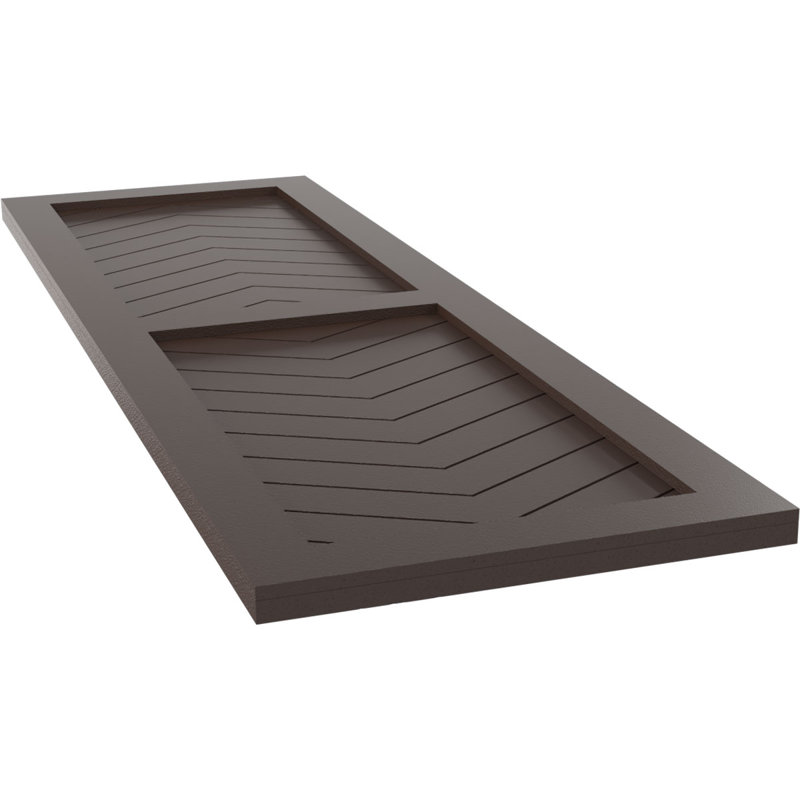 Volets à fixation fixe en PVC à deux panneaux de style moderne True Fit, 15", 75", Brun raisin