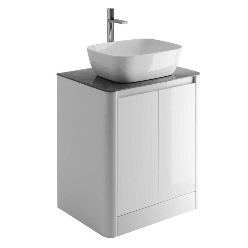  650mm Free Standing Single Bathroom Vanity, Grey, White