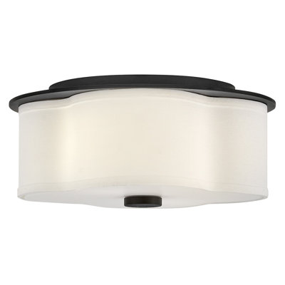 Delaney 2-Light Flush Mount Ceiling Light with Linen Shade