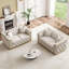  Causeuse de luxe en velours Chesterfield de 63 po avec accoudoirs dorés-853754297