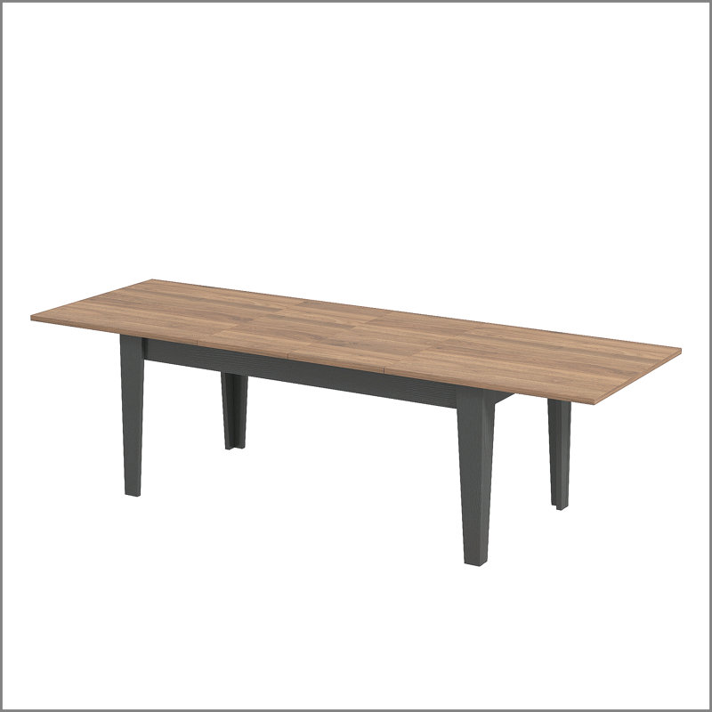 Table de salle à manger, grande table de cuisine extensible de 106,3 po, Noir