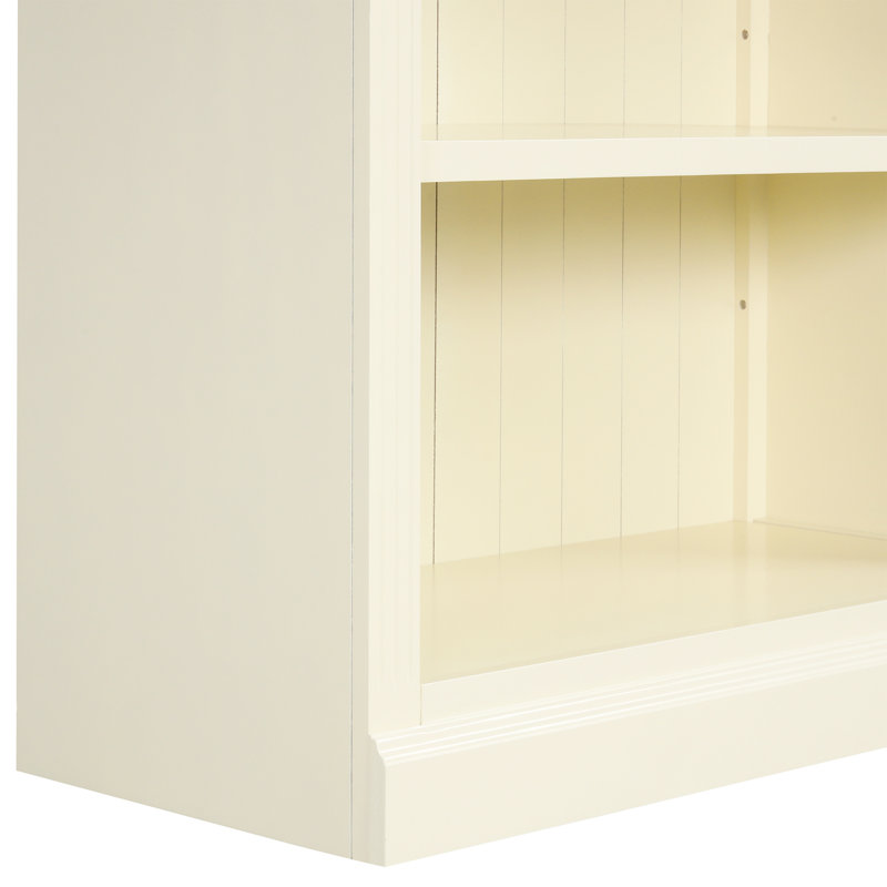 Bibliothèque avec 5 tablettes réglables, DEL pour éclairage et atmosphère, ensemble de bonde, 82,79 po de hauteur, jaune beige, bande décorative rectangulaire moderne, trou de câble, bureau idéal