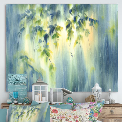 «RaIn Falling Down in Green Lit Forest II», reproduction d'art sur toile