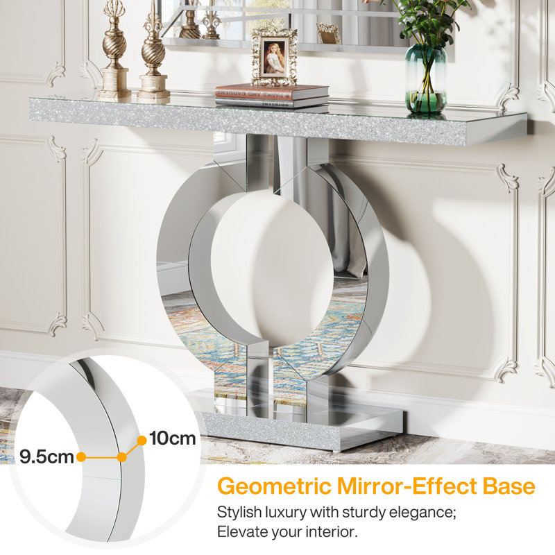 Trustin 43.11" Mirrored Console Table Sofa Table for Entrance Living Room, White