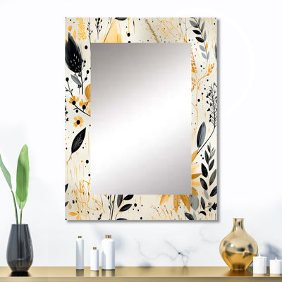 Motif de fougères bohémiennes urbain de yuen - miroir floral, miroir mural unique, impression d'art en métal