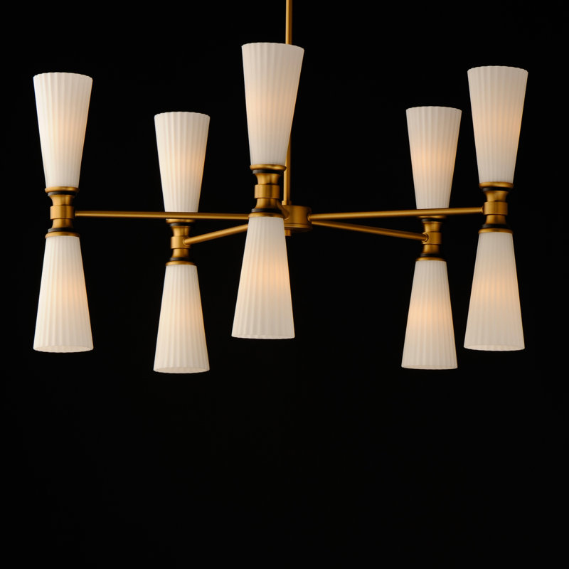 Lustre classique / traditionnel en acier à 10 lumières à intensité variable Ekaterini