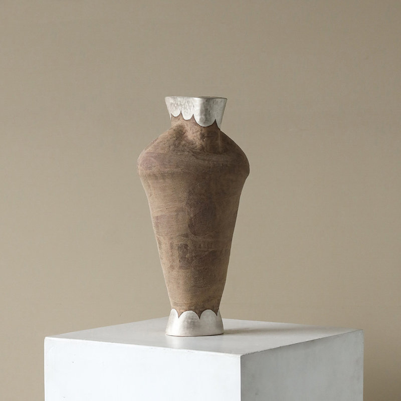 Vase de table en céramique Wabi Sabi, Brun