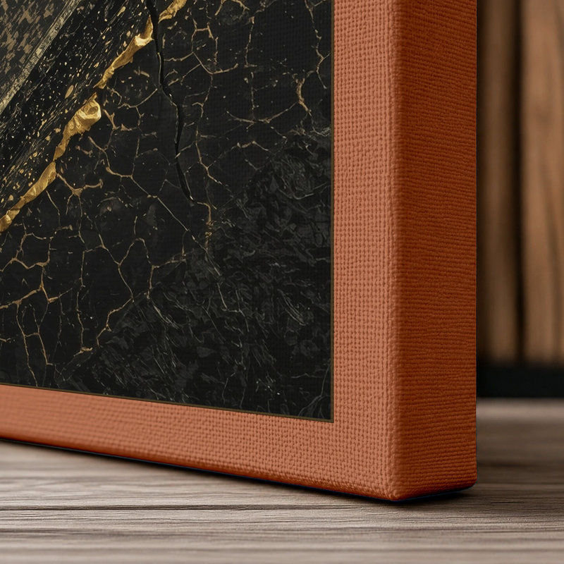 Golden Divide Industrial - Wrapped Canvas, 30x20 - 76.2 x 50.8 cm, Terracotta Border