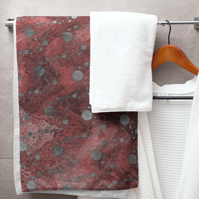 Serviette de bain Planets and Stars, Rouge