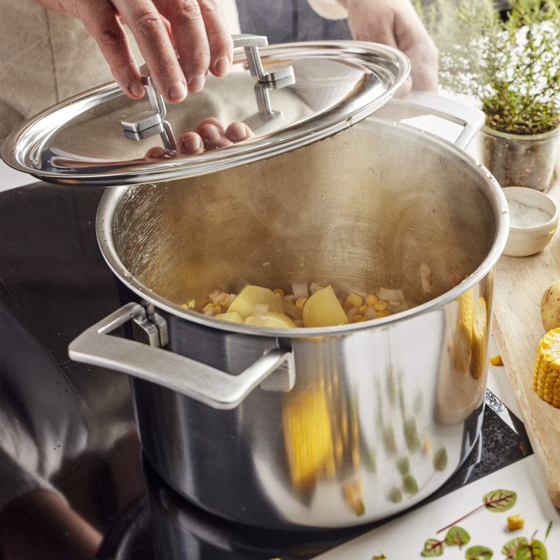 Demeyere Industry 5-Ply 8-Qt Stainless Steel Stock Pot