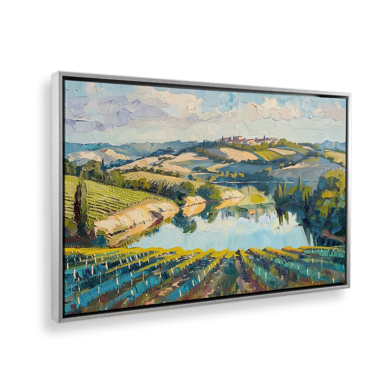«Tuscan Bella Vita», reproduction sur toile, 32 po x 48 po, Cadre flottant en chrome poli