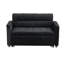 Causeuse convertible en velours l 53,5 po avec capitonnage et poche latérale, noir