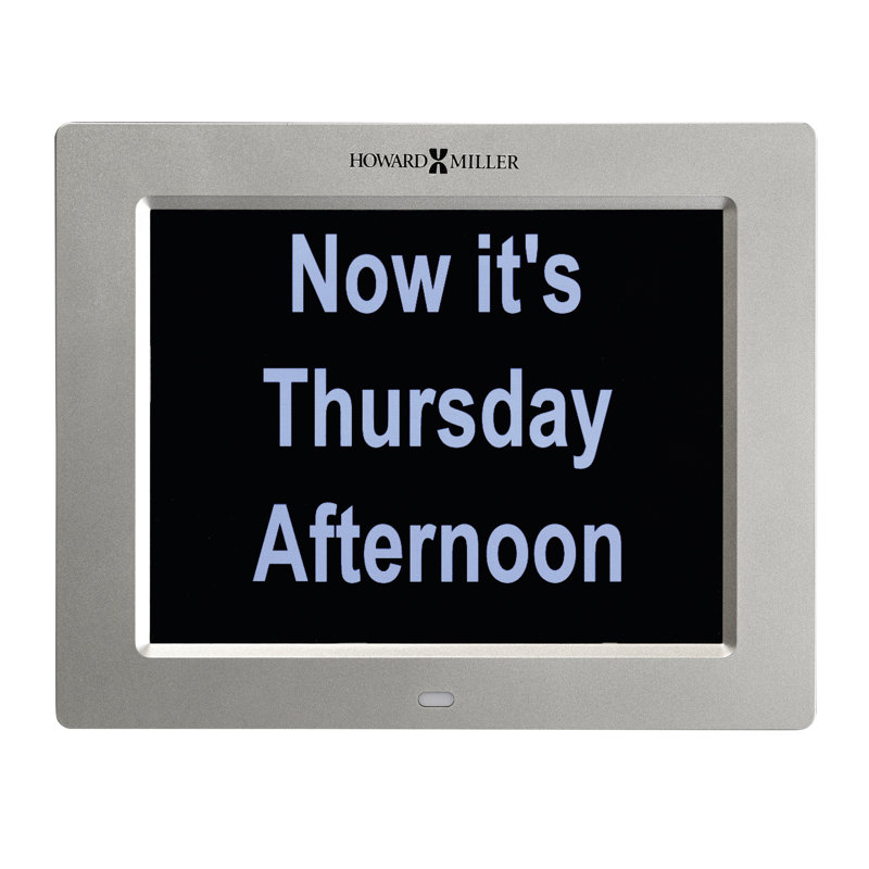 Memory Modern & Contemporary Digital Metal Electric Tabletop Clock with Alarm in Satin Silver/Black