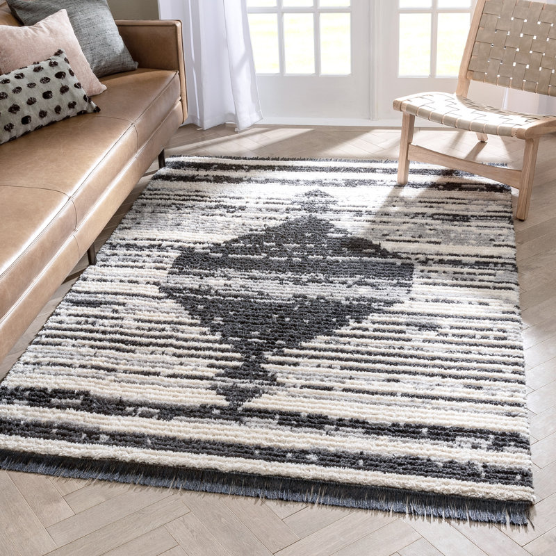 Maya Striped Synthetic Area Rug, Rectangle 120 x 180cm