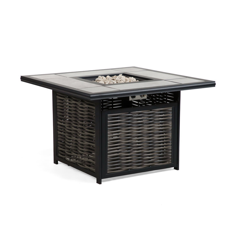 Square Metal Outdoor Dining Table , 40'' in. W 40'' in. D