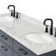 Meuble-lavabo double en bois massif de 66 po avec plateau en marbre de Carrare de 1,5 po Thornaby-1047605994-1008703726