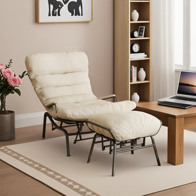 Rocking Chair with Ottoman, Glider Recliner with Footrest, Lazy Accent Armchair with Comfy Cushion for Living Room Bedroom Office, Cloud Plush