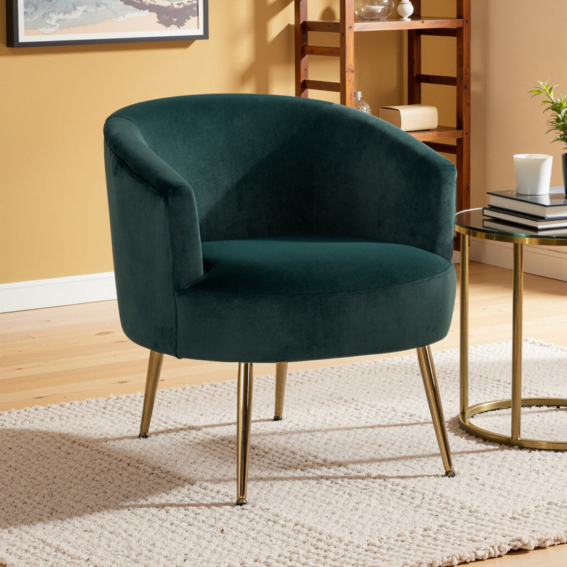 Lyela Upholstered Accent Chair, Green Velvet