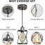 Luminaire suspendu industriel pour îlot de cuisine, mini luminaire suspendu cage rustique, luminaire suspendu de style campagnard avec gris argenté réglable pour la salle à manger, le couloir, le vestibule, la chambre à coucher