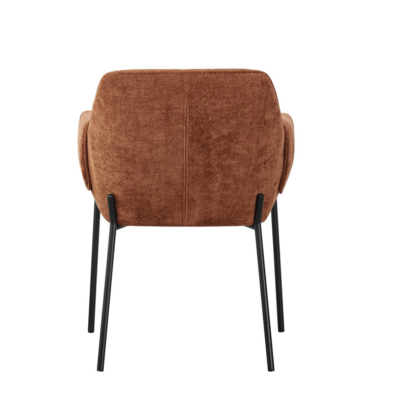 Milan Chenille Effect Dining Chair, Burnt Orange