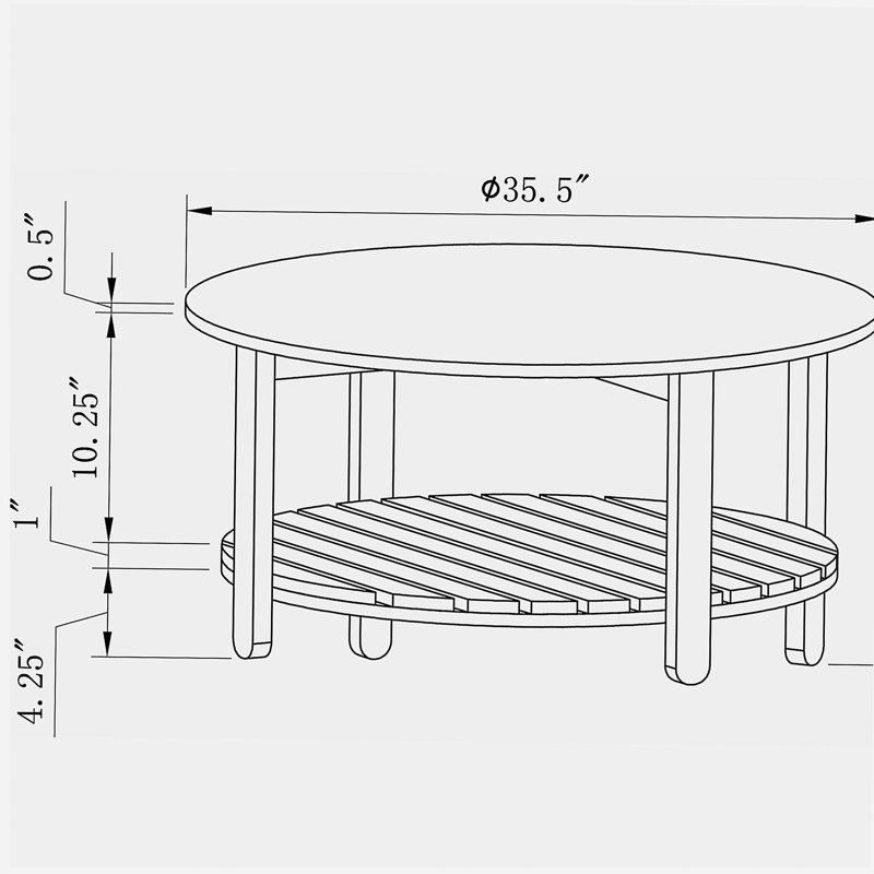Altos Natural 1-Layer Round Engineered Wood Coffee Table