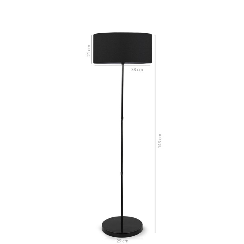 Lampe sur pied 56 ", Noir