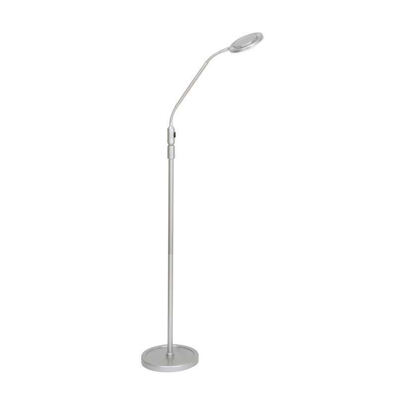 Finis 135cm Silver Grey LED Task Floor Lamp