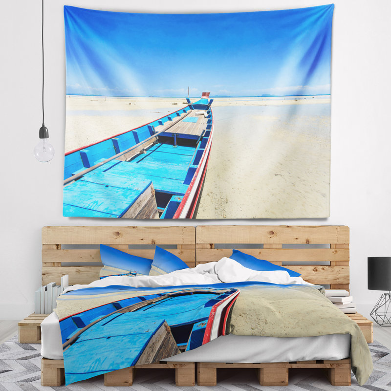 Support pour bateau à grande queue en polyester à la plage tapisserie avec accessoires suspendus inclus, H 78 po x l 92 po