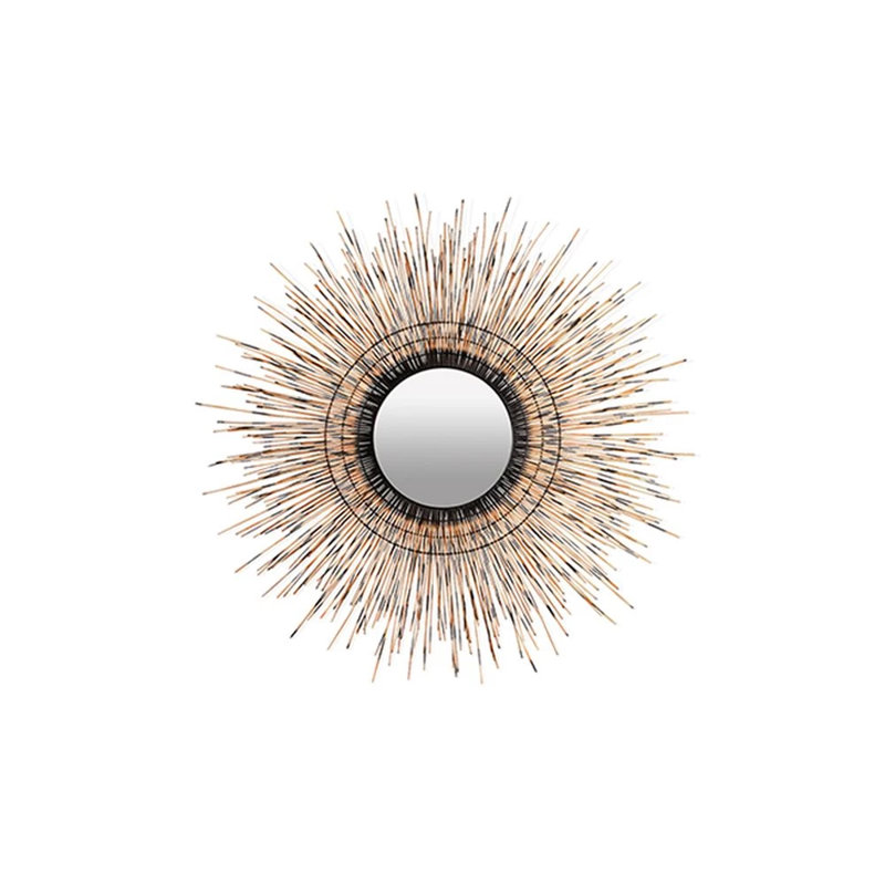 Biba Sunburst Rattan Wall Mirror, 44" H x 44" W