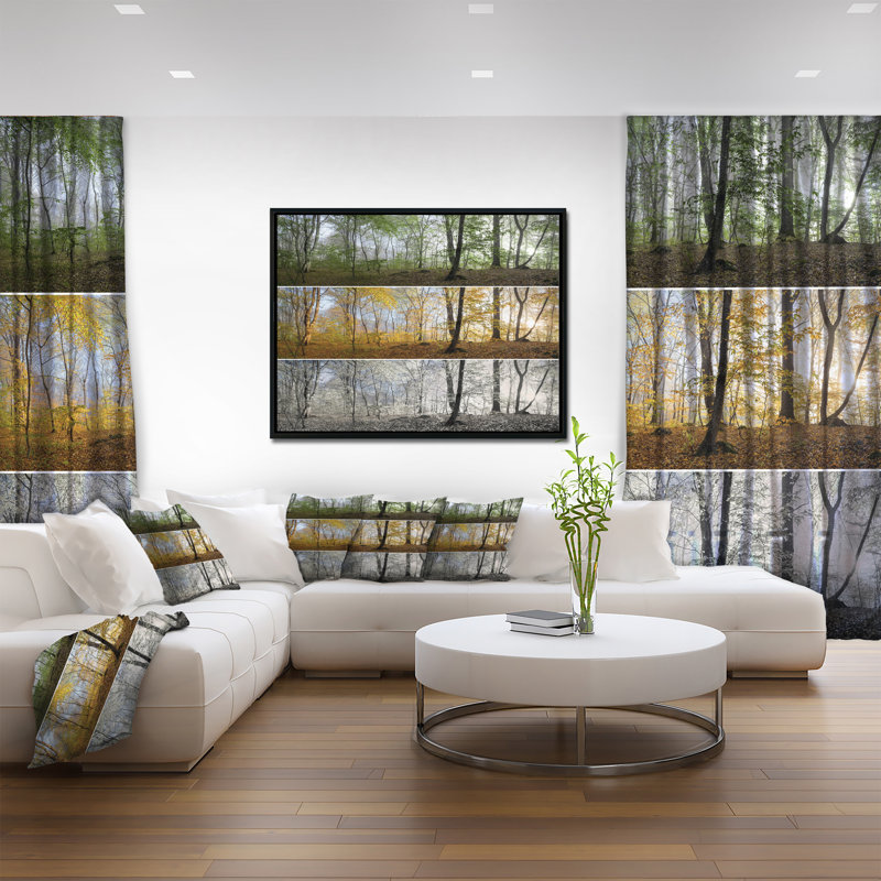 «Three Seasons Forest Panorama», photographie encadrée sur toile, H 28 po x l 60 po x P 1,5 po