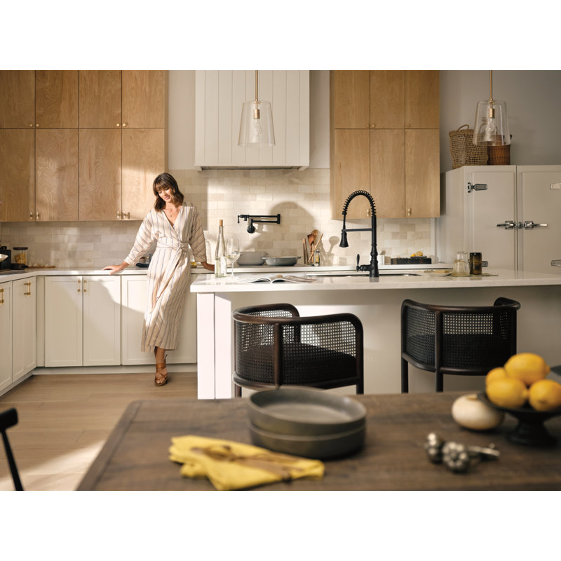 Robinet de cuisine à poignée simple Moen Weymouth, Noir mat, Touchless