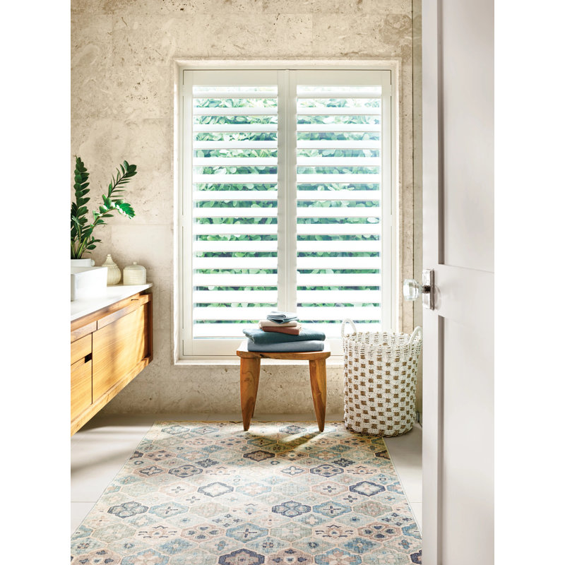 Pali Blue Machine Washable Rug, Rectangle 4' x 6'