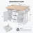 55.7'' Large Kitchen Island With 2 Drop Leaf,Rolling Kitchen Cart On 5 Wheels With Power Outlet, Folding Storage Dining Table With Spice & Towel Rack ,3 Drawers-2059700130