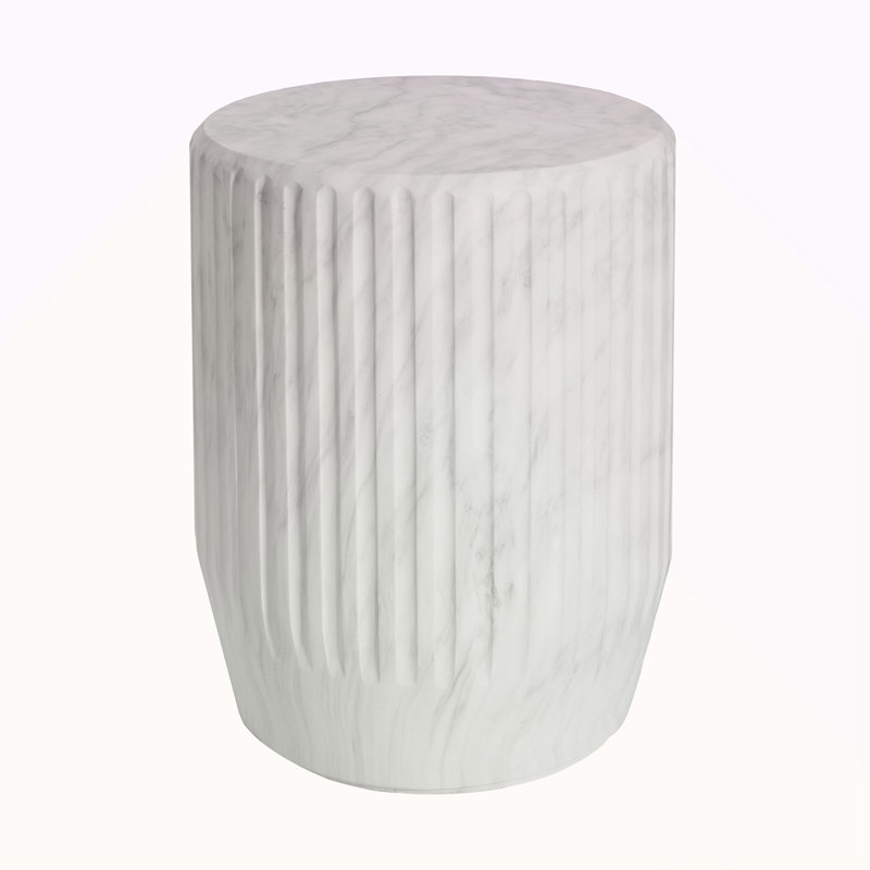 Table d'appoint d'extérieur sculptée Cicci, Blanc