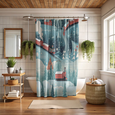 Rideau de douche Santa's Express - Premium