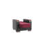 Convertible Armchair In Burgundy With Storage - For Space Efficiency Upholstered Armchair, Microfiber Practical Stylish Home Addition