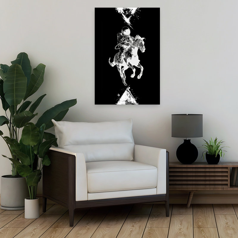 Astronaute, cheval, cavalier, art contemporain contemporain, cheval