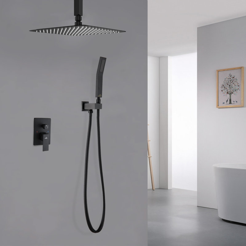 Système de douche complet à pression équilibrée à 2 fonctions avec valve brute