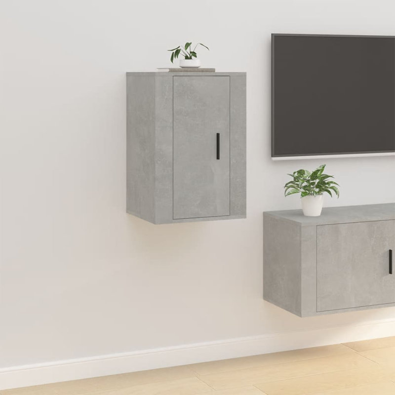 Onish TV Stand for TVs up to 28", 60cm H x 40cm W x 34.5cm D, Concrete Grey