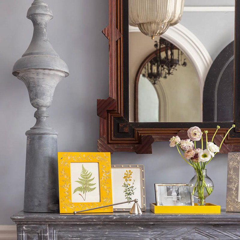 Chinoiserie Glass Picture Frame, Yellow