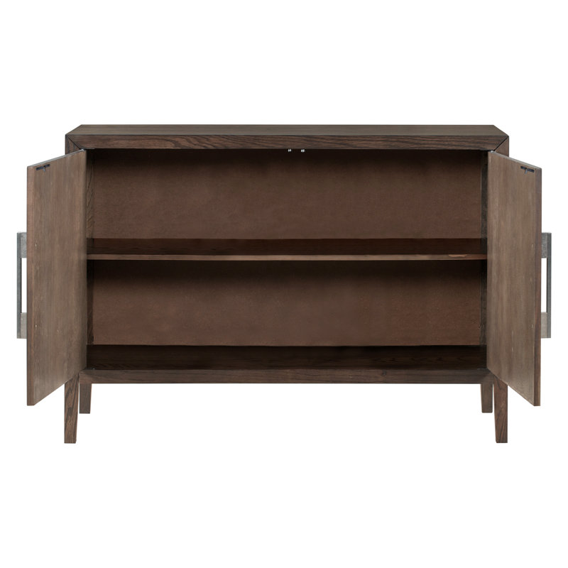 Buffet décoratif, buffet en bois avec 2 portes, Espresso