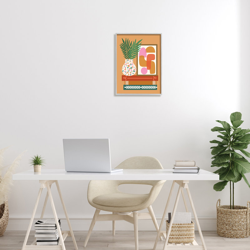 Récipient à brindilles en verre et céramique, H 16 po x l 16 po x P 1,5 po, Estampe numérique Farmhouse