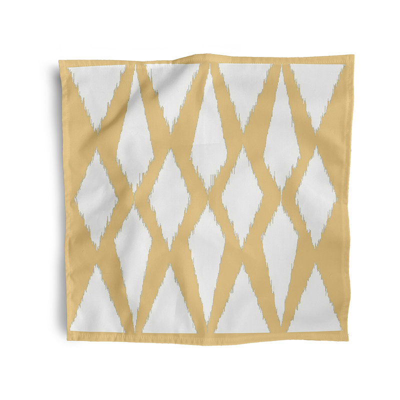 Alexina Polyester Geometric Square Napkin, Yellow