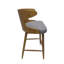 Ensemble de 2 tabourets de bar style Mid-Century - Structure en bois d'hévéa rembourré, pieds évasés-1019347886