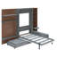 Lit escamotable double gain d'espace avec rangement intégré et canapé-lit-287533073