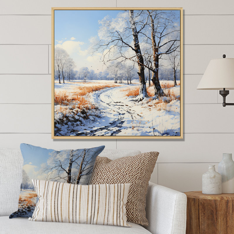"Forest Winters Embrace Landscape II", reproduction d'art sur toile, 36" H x 36" W, Cadre naturel flottant