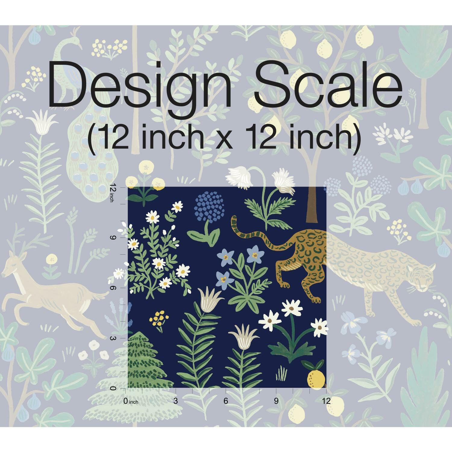 Rifle Paper Co. Menagerie Self-Adhesive Wallpaper, Blue