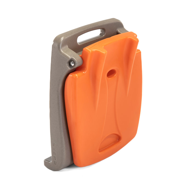 Step2 Flip Seat - Foldable, Portable Seat Stays in Place on Pool Edges, Tailgates, Orange/Brown