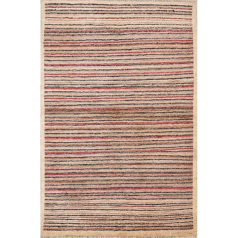 Tapis rayé en laine Gabbeh