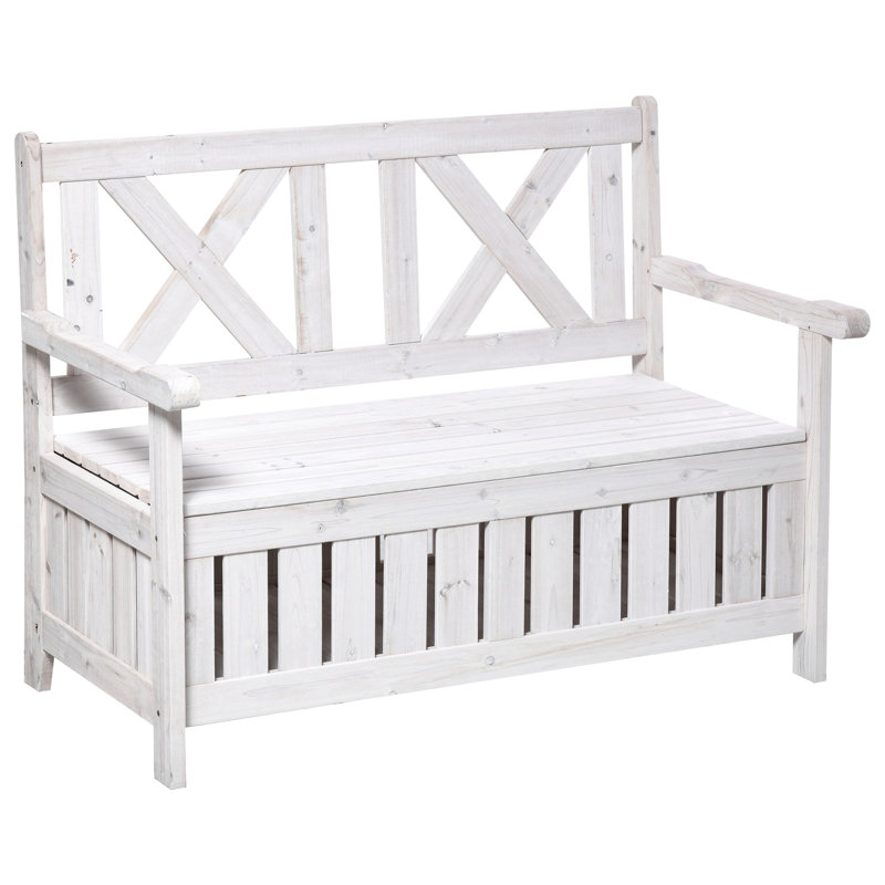 Banc de patio Outsunny, Blanc